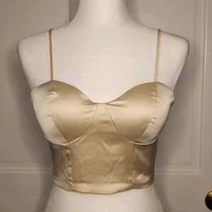 Sincerely Jules pearly creme colored crop top